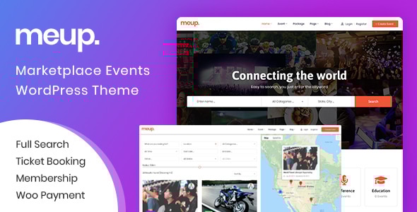 Meup v2.0.8 - Marketplace Events WordPress Theme