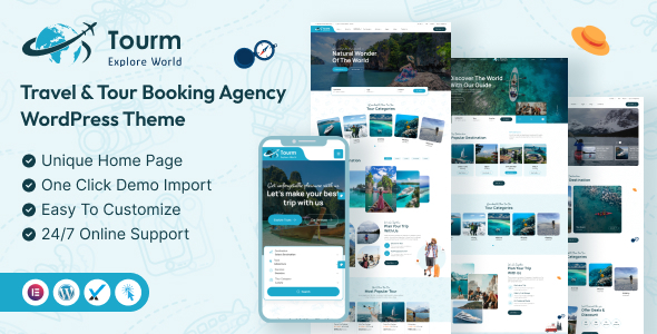 Tourm v2.3.0 - Travel & Tour Booking Agency WordPress Theme