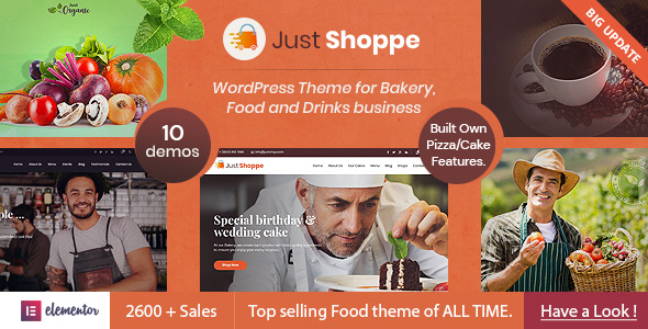 Justshoppe v13.0 - Elementor Cake Bakery WordPress Theme