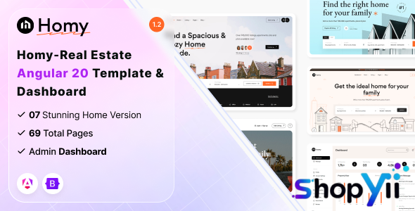 Homy v1.2.0 - Real Estate Angular 20 Template & Dashboard
