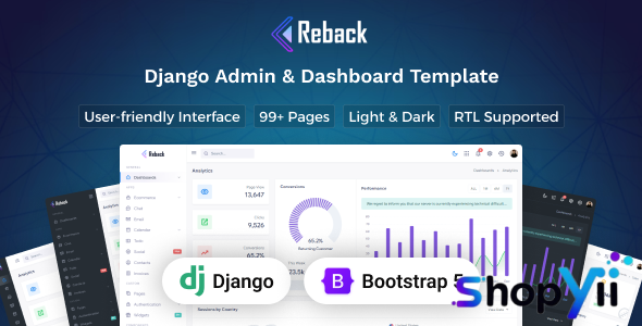 Reback - Django Admin & Dashboard Template