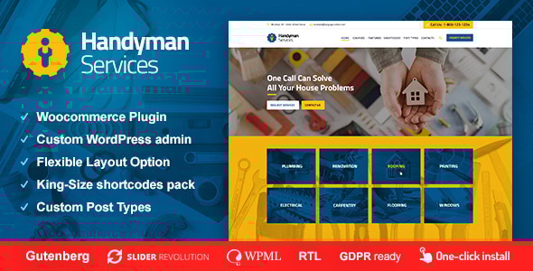 Handyman Services v1.2.7 - Construction & Renovation WordPress Theme