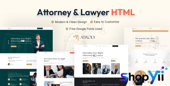 Atroly – Attorney & Lawyer HTML Template