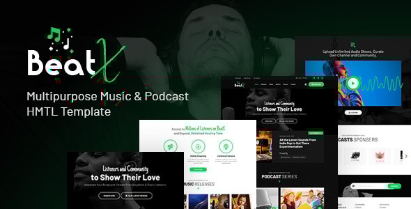 BeatX - Multipurpose Audio Podcast & Music HTML Template
