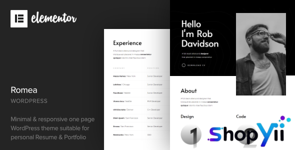 Romea v1.7 - Personal Portfolio WordPress Theme