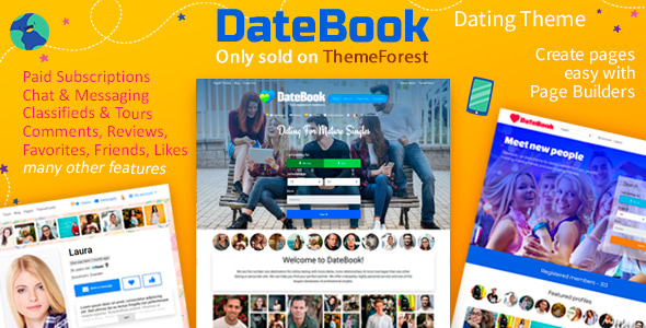 DateBook v4.9.3 - Dating WordPress Theme
