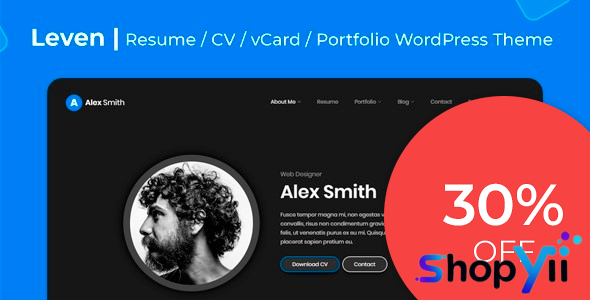 Leven v1.8.4 - CV/Resume Theme