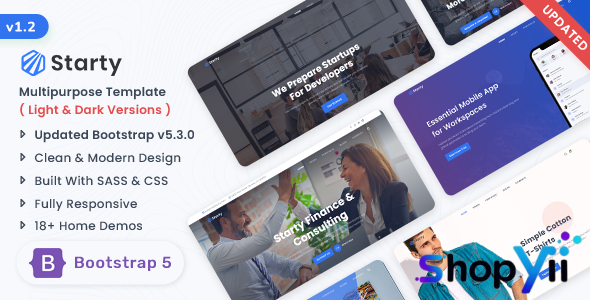 Starty v1.2 - Multipurpose Bootstrap 5 Landing Template