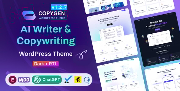 CopyGen v1.3.1 - AI Writer & Copywriting Landing Page WordPress Theme