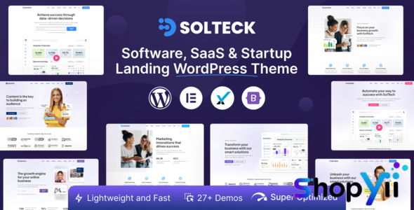 SolTeck v1.0.4 - Software, Startup & SaaS Landing WordPress Theme