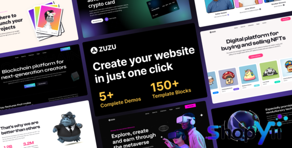 Zuzu v1.0.2 - NFT & Crypto WordPress Theme