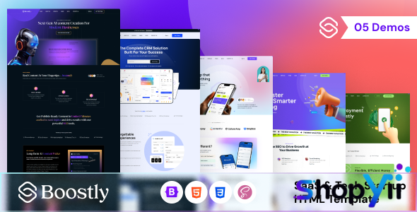 Boostly – SaaS & Tech Startup HTML Template