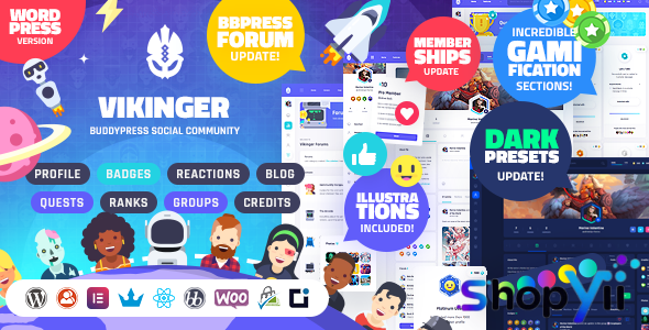 Vikinger v1.9.34 - BuddyPress and GamiPress Social Community