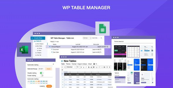 WP Table Manager 4.1.7 – WordPress Table Editor Plugin