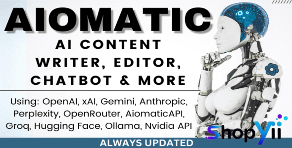 AIomatic 2.5.6 – AI Content Writer, Editor, ChatBot & AI Toolkit