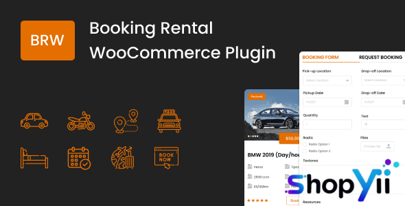 BRW 1.9.3 – Booking Rental Plugin WooCommerce