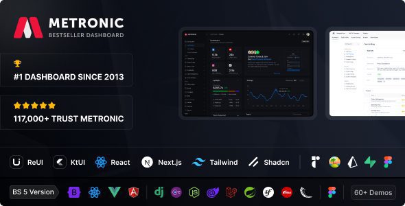 Metronic 9.2.3 – Tailwind, Bootstrap, React, Next.js, Vue, Angular, Laravel Admin Dashboard HTML Template