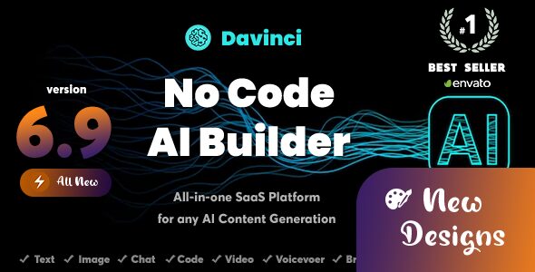 Davinci AI 8.0 – OpenAI Content, Text, Image, Voice, Chat, Code, Transcript, and Video Generator as SaaS