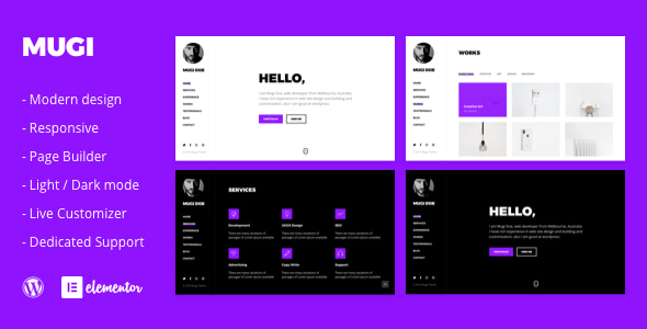 Mugi v1.0.6 - Personal Portfolio & Resume WordPress Theme