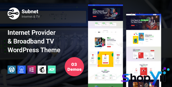 Subnet v2.0.0 - Internet Provider Broadband TV WordPress Theme