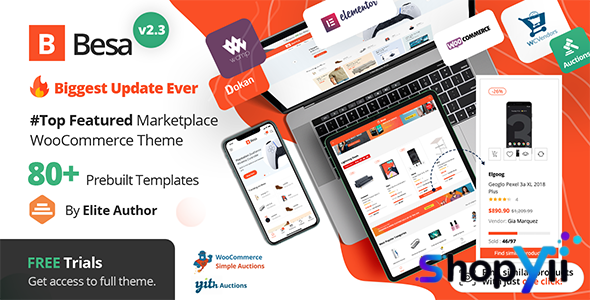 Besa v2.3.14 - Elementor Marketplace WooCommerce Theme