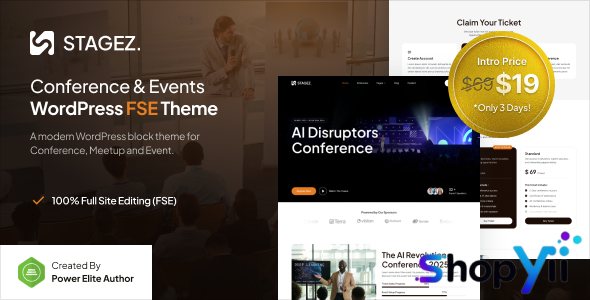 Stagez v1.0.0 – Conference and Event FSE WordPress Theme