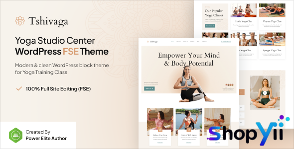 Tshivaga v1.0.1 – Yoga Studio & Training Center FSE WordPress Theme