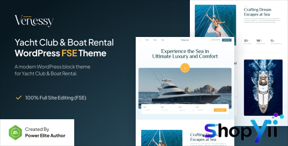 Venessy - Yacht Club & Boat Rental FSE WordPress Theme