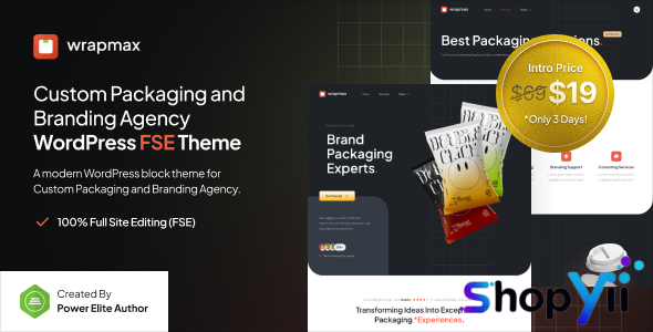 Wrapmax v1.0.0 – Custom Packaging and Branding Agency FSE WordPress Theme