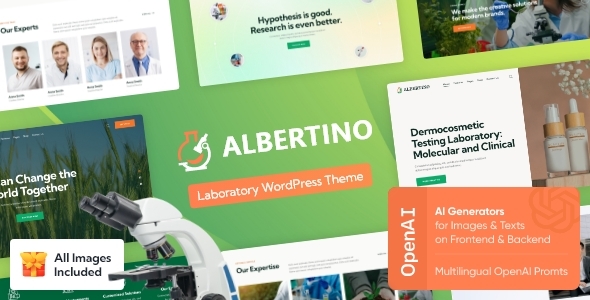 Albertino v2.20 - Science Laboratory Research & Technology WordPress Theme