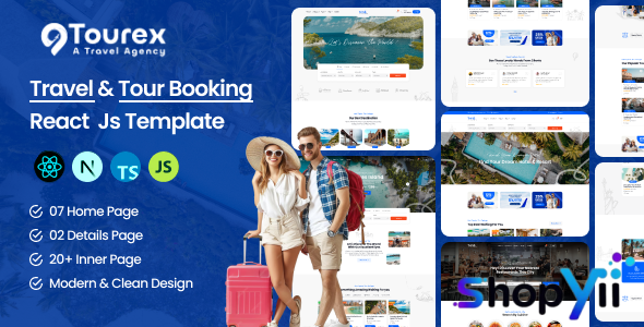 Tourex - Travel & Tour Booking React js Template