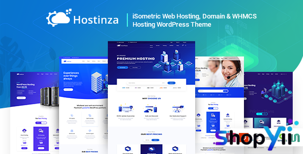 Hostinza v3.2.1 - Isometric Domain & Whmcs Web Hosting WordPress Theme