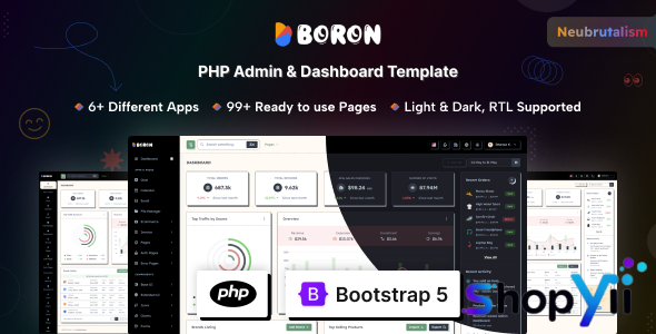Boron v1.0.1 - PHP Admin & Dashboard Template