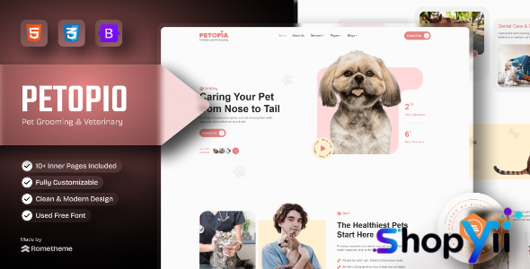 Petopio - Pet Grooming & Veterinary HTML Template