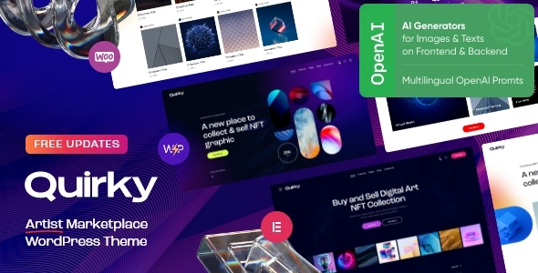Quirky v1.23 - NFT, Token & Blockchain WCFM Marketplace WordPress Theme