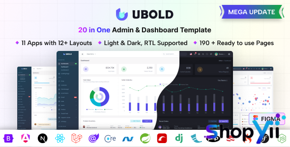 UBold v7.0 - 20 in One Admin & Dashboard Template