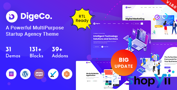 Digeco v2.2.1 – Startup Agency WordPress Theme