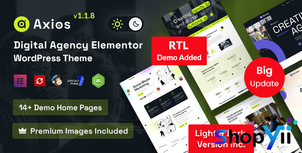 Axios v1.1,8 - Digital Agency WordPress Theme