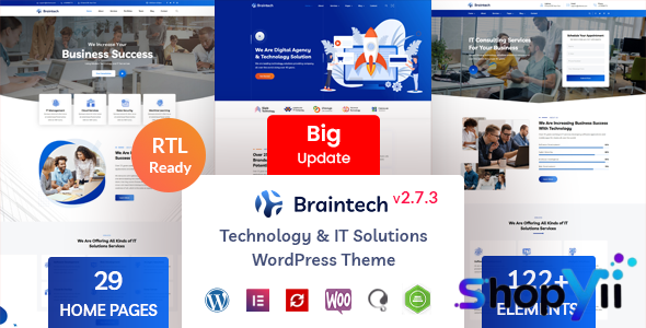 Braintech v2.7.3 - Technology & IT Solutions WordPress Theme