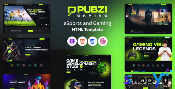 Pubzi – eSports and Gaming HTML Template