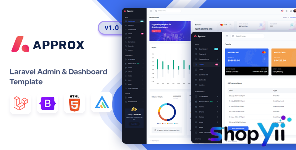 Approx - Laravel Finance Management Admin & Dashboard Template