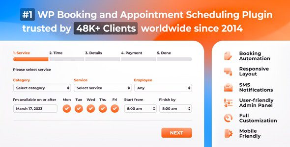 Bookly Pro 9.1 – Appointment Booking and Scheduling Software System