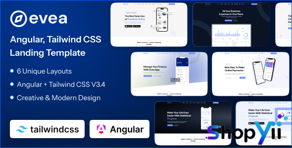 Evea v1.0.0 - Angular App Landing Page Template