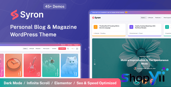 Syron v1.7 - Personal Blog & Magazine WordPress Theme