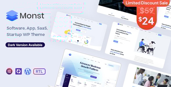 Monst v1.2.6 - Saas Startup WordPress Theme