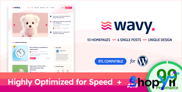 Wavy v1.8.6 - Modern & Lightweight Blog for WordPress