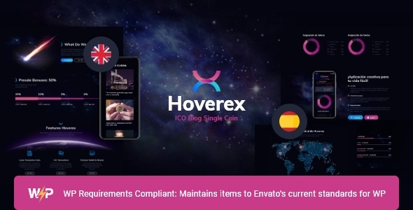 Hoverex v1.5.12 - Cryptocurrency & ICO WordPress Theme + Spanish