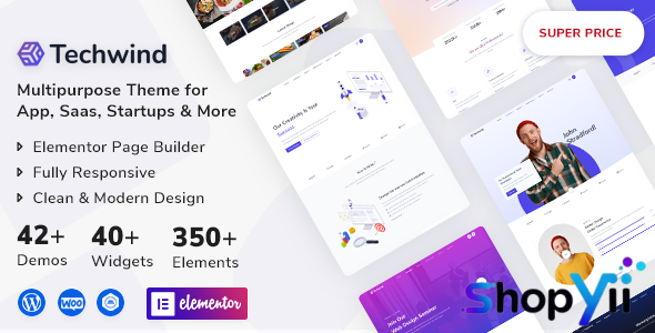 Techwind v1.0.6 - Multipurpose Landing Page WordPress Theme