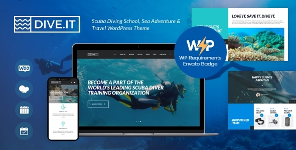 DiveIt v1.3.7 - Scuba Diving School, Sea Adventure & Travel WordPress Theme