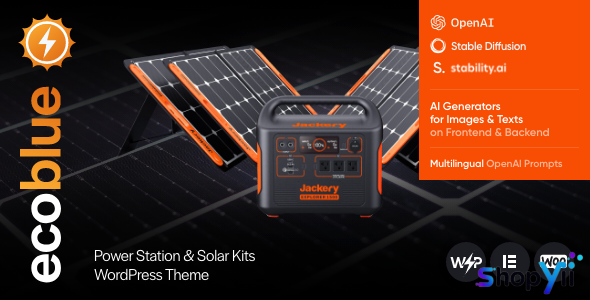 EcoBlue v1.0 - Power Station & Solar Kits WordPress Theme